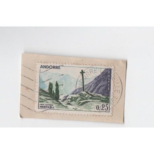 Timbre Andorre Paysage Croix Gothique Meritxell 