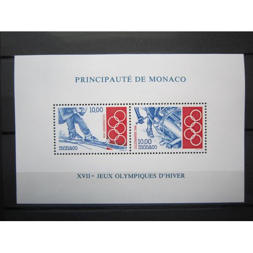 Monaco. Bloc N° 63 (1994). Jeux Olympiques D Hiver A Lillehammer (Norvege)