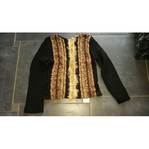 Pull Les Zazies Acrylique M Noir Eet Marron