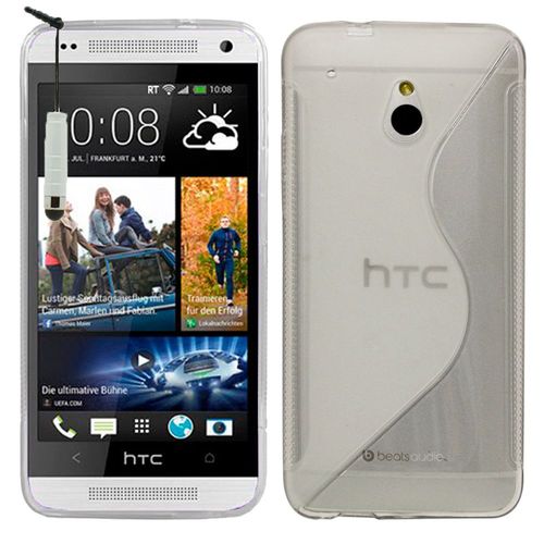 Htc One Mini M4/ 601/ 601e/ 601n/ 601s: Housse Etui Pochette Coque S-Line Silicone Gel + Stylet - Transparent