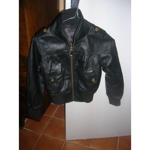 Veste On The Town  Simili Cuir 10 Ans Noir 