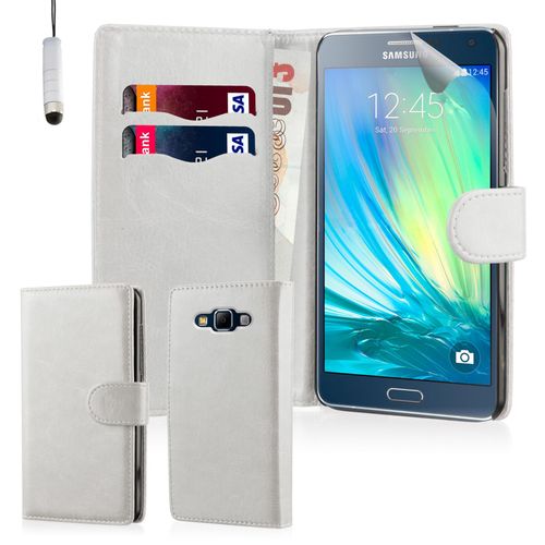 32nd Étui Portefeuille En Cuir Synthetique Pour Samsung Galaxy A7 Sm-A700, Blanc