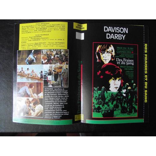  Jaquette Du Film.Des Fraises Et Du Sang(1970).Réalisation.Stuart Hagmann Avec Bruce Davison Kim Darby Bud Cort Murray Mac Leod Danny Goldman