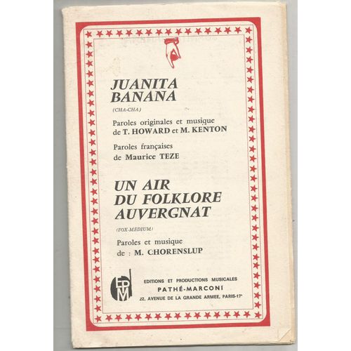 Juanita Banana Et Un,Air Du Folklore Auvergnat