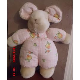 Souris Beige Et Tissu Fleuri Nounours