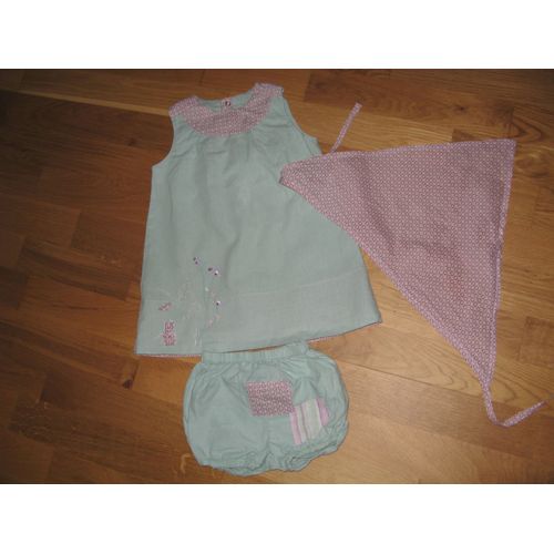 Ensemble Vêtement Kiabi Robe/Fichu/Culotte Coton 18 Mois Multicolore 