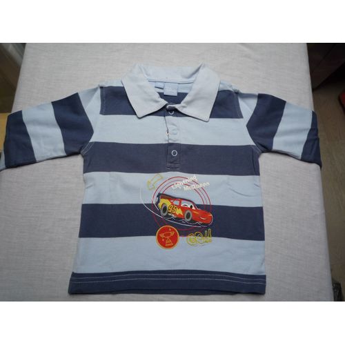 Polo Bleu Rayé, 18 Mois