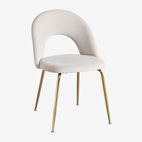 Chaise De Salle À Manger En Velours Glorys Doré