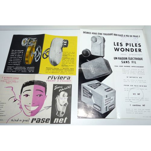 Rasoir Sans Courant Riviera, Lampe Et Rasoir Sans Fil Wonder, Publicité 1960