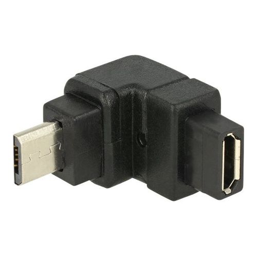 Delock - Adaptateur USB - Micro-USB de type B (F) pour Micro-USB de type B (M) - connecteur à 90° - noir