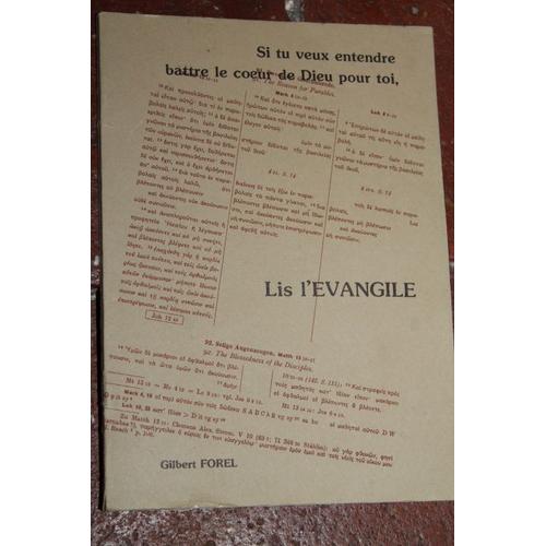 Si Tu Veux Entendre Battre Le Coeur De Dieu Pour Toi, Lis L'évangile, Par Gilbert Forel