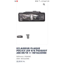 Éclairage De Plaque D'immatriculation Pour Peugeot 308 Phase 3 Et La Nouvelle 408 Ainsi Que La 3008/4008 Dernière Phase