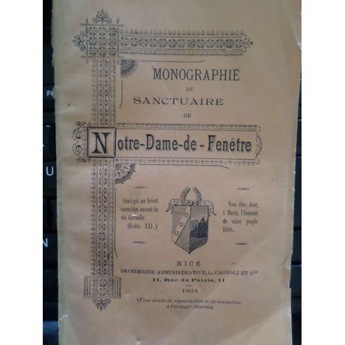 Monographie Du Sanctuaire De Notre Dame De Fenetre