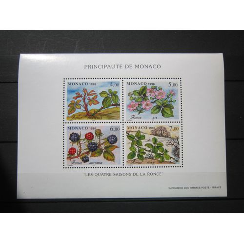 Monaco. Bloc N° 74 (1996). Les Quatre Saisons De La Ronce.