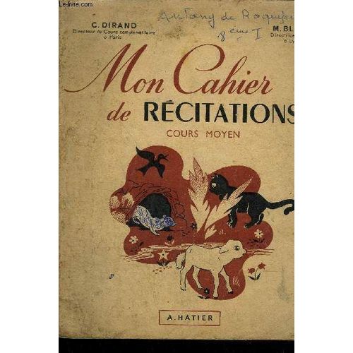 Mon Cahier De Recitations - Cours Moyen