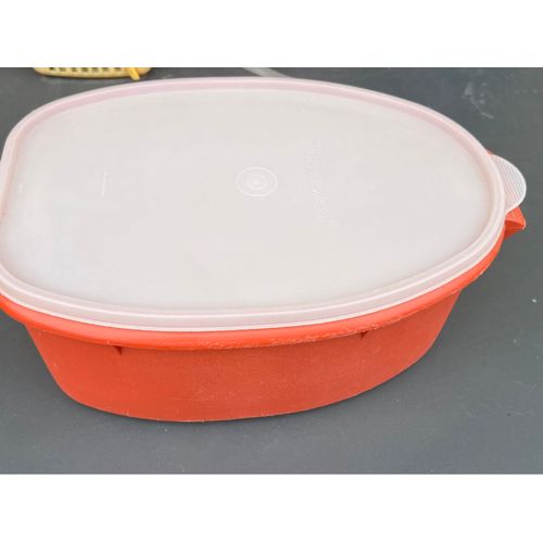 Boîte A Pocher Ovale Tupperware Orange Vintage Volaille 