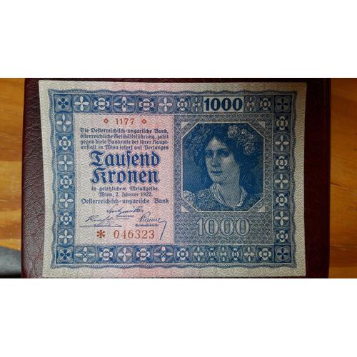 Billet De 1000 Kronen Autriche 1922