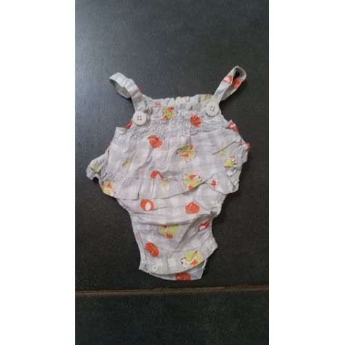 Barboteuse Tape À L 'oeil Short Coton Naissance Gris