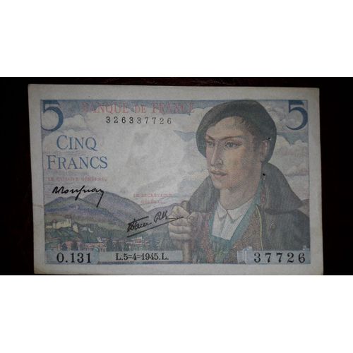 Billet De 5 Francs 1945