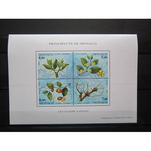 Monaco. Bloc N° 68 (1995). Les Quatre Saisons Du Jujubier.