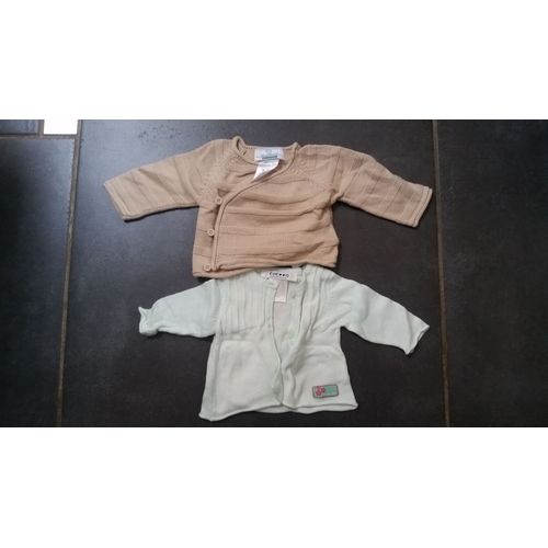 Gilet Cocoon Et Vertbaudet Coton 1 Mois Marron Et Vert 