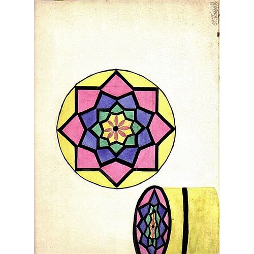 Peinture Originale Annee 1931 / Pour Collection Ou Encadrement Decoratif / Theme : Dessin Geometrique