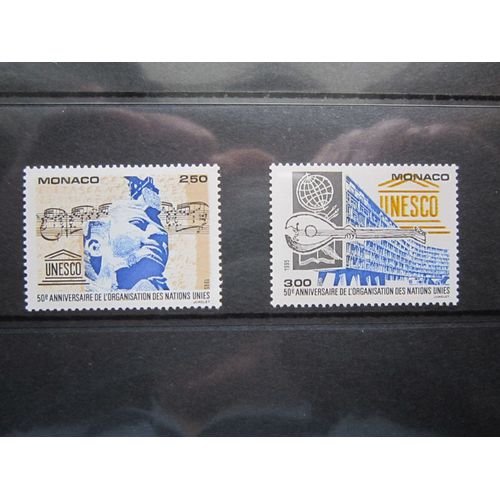 Monaco. Timbres N° 2008 Et 2009 (1995). 50eme Anniversaire De L Unesco (Organisation Des Nations Unies Pour L Education - La Science Et La Culture).