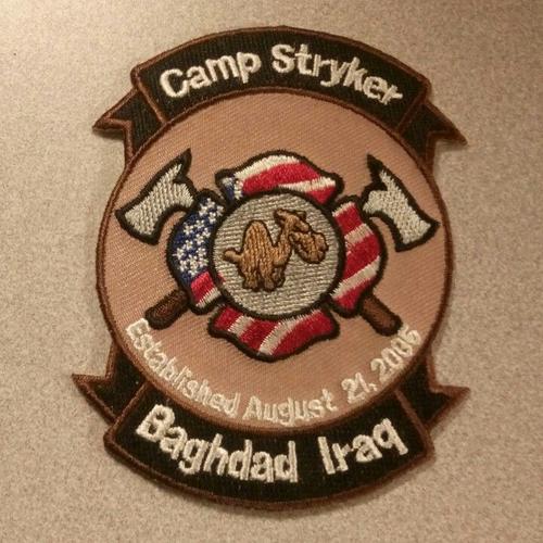 Insigne Tissu Pompiers Us Irak Camp Stryker