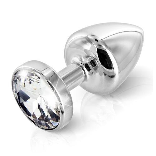 Plug Anal Lisse Diogol 30mm Anni Plaqué Argent Avec Cristal Swarovski