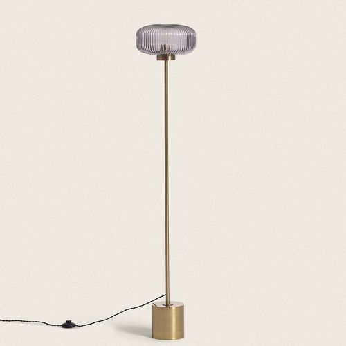 Lampadaire Métal Et Verre Windsor Doré