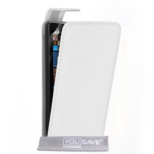 Yousave Accessories Nokia Lumia 930 Leathereffect Clapet Etui Blanc