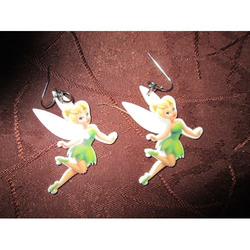 Boucles D'oreilles  Fée Clochette Verte