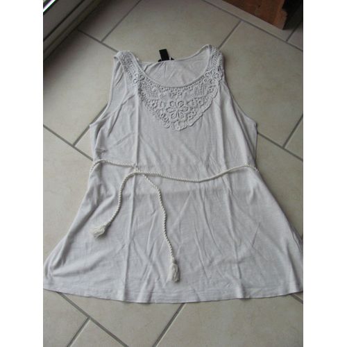 Tunique H&m Blanche Avec Ceinture