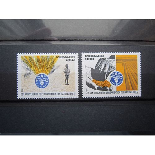 Monaco. Timbres N° 2004 Et 2005 (1995). 50eme Anniversaire De La F.A.O. (Organisation Pour L Alimentation Et L Agriculture).