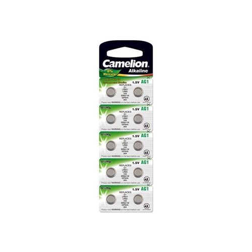 Pack de 10 piles Camelion Alcaline AG1 0% Mercury/Hg