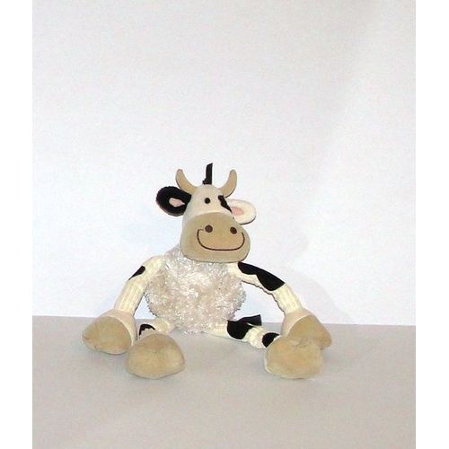 Vache  Beige Marron  Tache Noire Corps Elastique  Doudou Peluche Jellycat 36cm