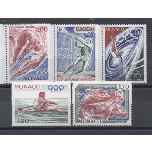 Monaco 1976: Série De 5 Timbres Sur Les J.O. De Montréal, N° 1057 À 1061.