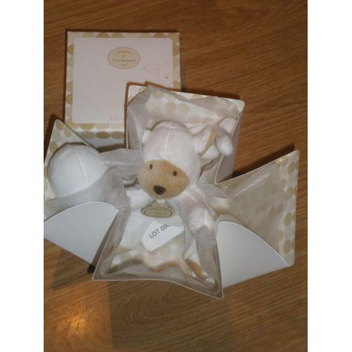 Doudou Peluche  Mouton Sheep Schaf Ours Chien Balle Ballon Bonbon Doudou Et Compagnie D&c & Et Bonbon Blanc Beige Dc1282 Lot 09079 Très Doux Mon Premier Doudou 12 / 10 Cm Lien Accroche