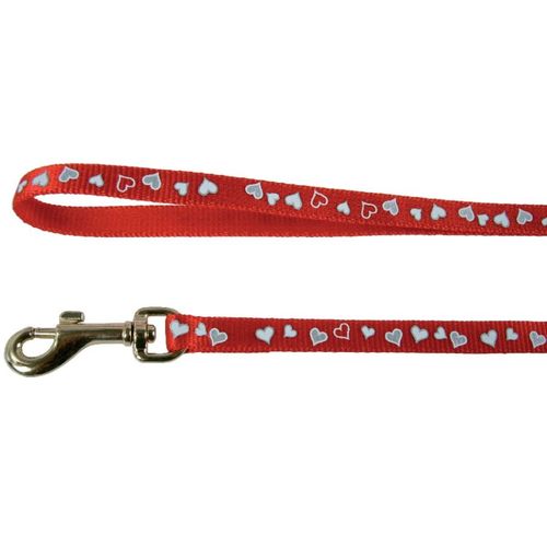 Laisse Reflectif Coeur Chat 1m Rouge