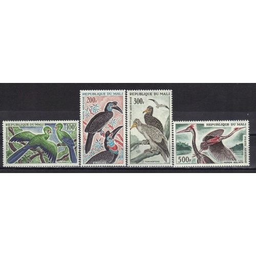 Mali Poste Aerienne 1965 : Oiseaux Divers - Série Entière De 4 Timbres À 1100 F. Neufs * Cote 44 