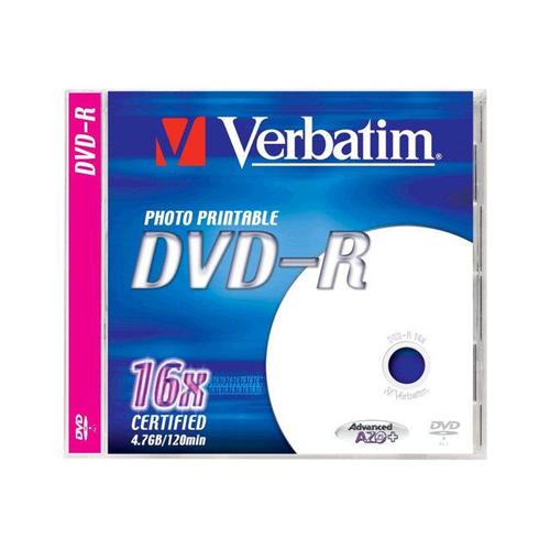 Verbatim - DVD-R - 4.7 Go 16x - surface imprimable avec photo - boîtier CD