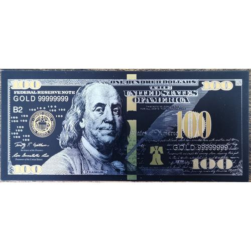 Billet 100 Dollars Usa - Polymère Gold Black Feuille D'or Noir - Etats-Unis