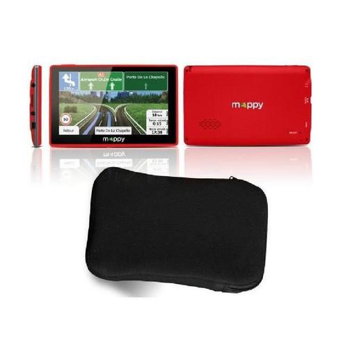 MAPPY Gps ITI E-438 Slim rouge cartes gratuites a vie avec housse