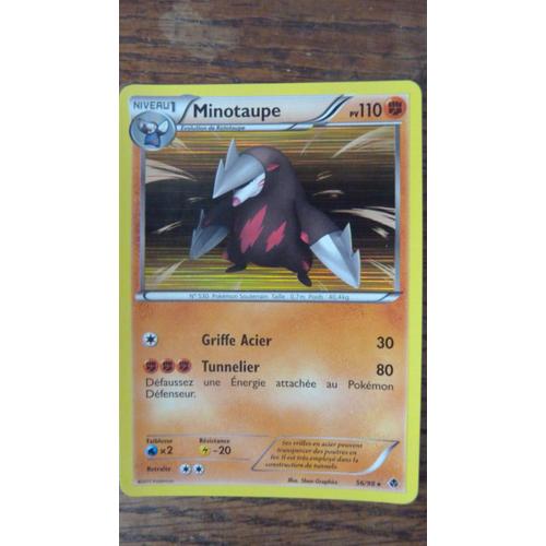 Carte Pokémon Minotaupe Holo 56/98 Noir & Blanc Pouvoirs Emergents Neuf Rare Fr