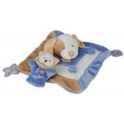 Doudou Peluche Plat Chien Hund Et Son Bebe Marionnette Dog Chat Ours Doudou Et Compagnie & Cie D&c Anniversaire Teether Happy Birthday Bleu Blanc Beige J'aime Mon Papa Ma Maman Dc1509 Lot A065 D&c 