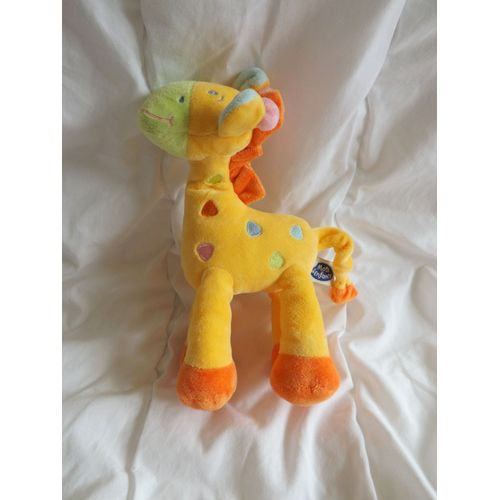 Doudou Girafe Jaune Multicolore Mots D'enfants