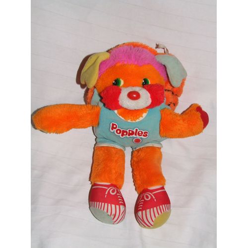 Popples Ours Doudou Orange Bleu Ballon Peluche 35 Cm