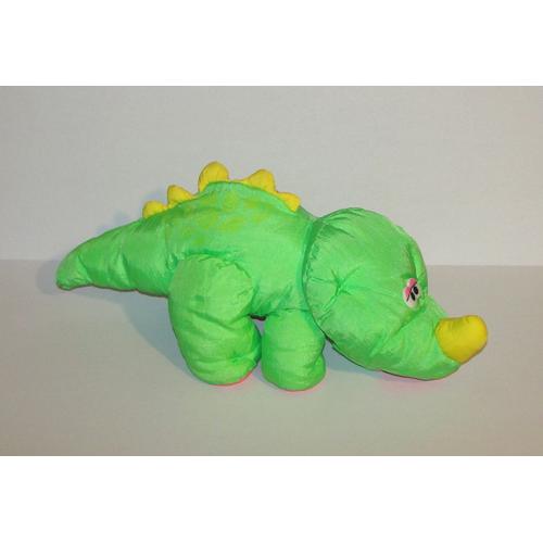 Dinosaure Vert Pouet Peluche Doudou Dino Vert Jaune Style Puffalump Toile De Parachute 