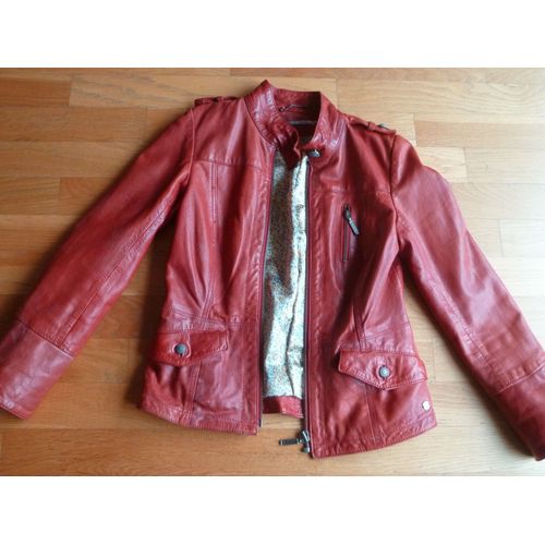  Veste Courte Cuir Ddp Cuir Xs Orange 