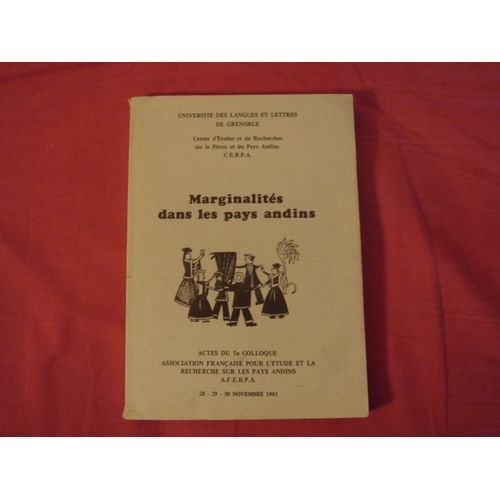 Marginalites Dans Les Pays Andins Actes Du 5e Colloque